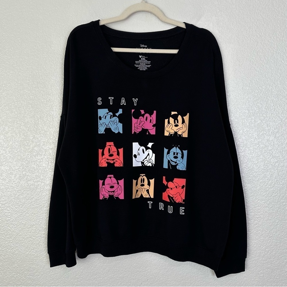 Disney Mickey Mouse Black Graphic Sweatshirt, Size XXL